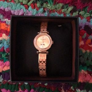 Rose gold coach watch
